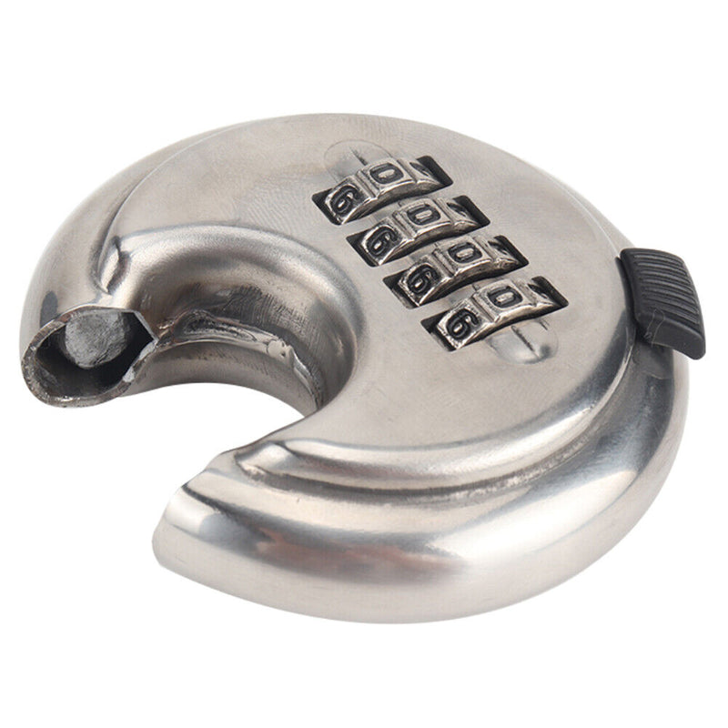 4 Digit Combination Discus Lock Keyless Stainless Steel Disc Padlock 70mm Newly