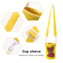 Round Messenger Strap Insulated Bottle Protective Bag (Yellow Pekingese)