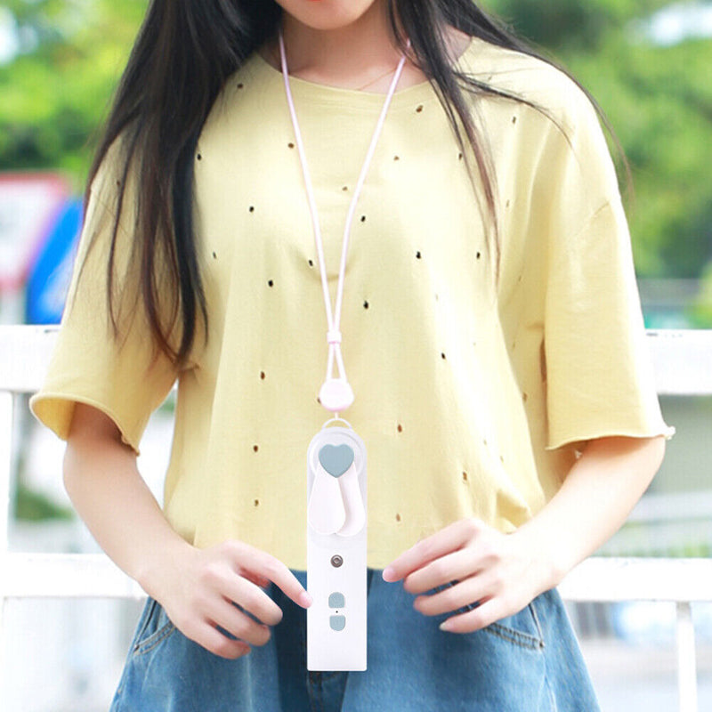 2 in 1 Water Spray Mist Fan Portable Mini Humidifier Face Steamer (Blue)