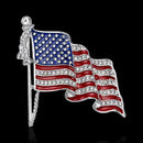 American Flag USA National Flag Star Lapel Pins Crystal Brooch Badge L0Y4