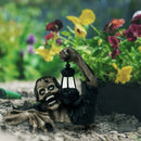 Zombie Horror Sculpture with LED Lantern Walking Dead Zombie Statue Out of Grave