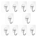 10pcs Seamless Wall Hooks, Self Adhesive Multi-Purpose Hooks, Durable