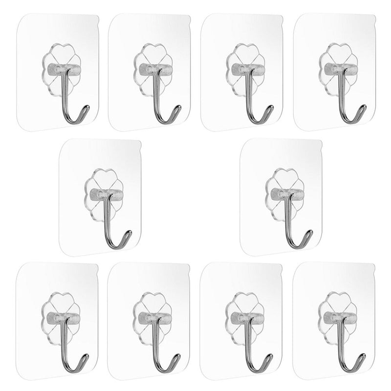 10pcs Seamless Wall Hooks, Self Adhesive Multi-Purpose Hooks, Durable
