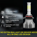 2pcs LED Car Headlamp Fog Lamp Bulbs 8000LM 6500K COB Bulbs for Auto Headlight