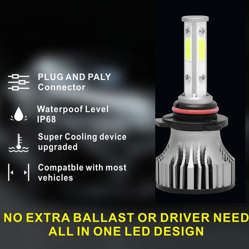 2pcs LED Car Headlamp Fog Lamp Bulbs 8000LM 6500K COB Bulbs for Auto Headlight