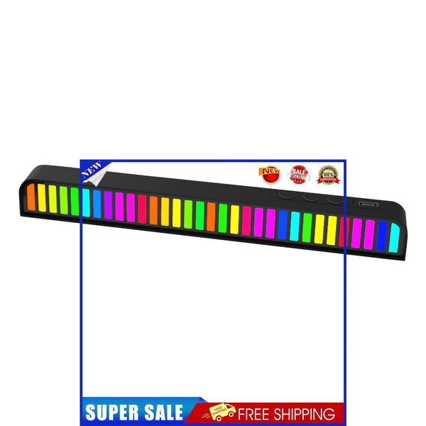 Voice-Activated Pickup Rhythm Lights RGB Stick Music Level Light (Black)