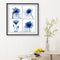 4 Blue Flowers Oil Paint By Numbers DIY Coloring Picture for Adults Child Panels