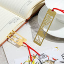 Metal Chinese Style Pagination Mark Book Clip Brass Bookmark Hollow Out