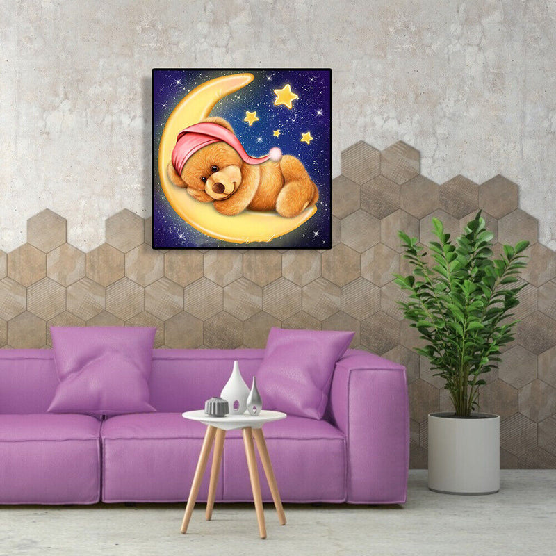 5D DIY Full Drill Diamond Painting Moon Bear Cross Stitch Embroidery Craft