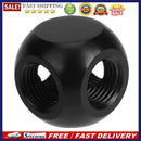 G1/4 Inner Thread 4 Way Water Tube Connector Ball Shaped Adapter(Black)