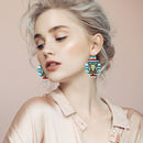 West Style Cow Head Dangle Earrings Retro PU Leather Hook Earrings Jewelry