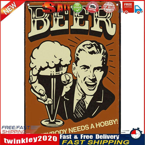 Retro Wine Beer Plaque Metal Tin Signs Painting for Home Wall Art (Beer) Newly