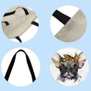 Hair circle dog Printed Shoulder Shopping Bag Casual Large Tote Handbag