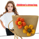 Summer Girls Straw Hat Shoulder Bag Kids Cute Princess Coin Purse Crossbody Bags