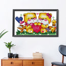 14CT DIY Baby Bear Stamped Partial Cross Stitch Kit Art Embroidery Handicraft