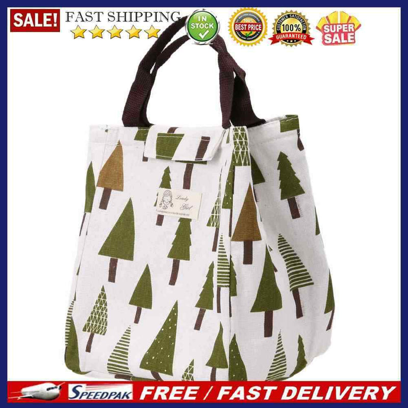 Canvas Tote Bag  Portable Thermal Lunchbox for Office/School