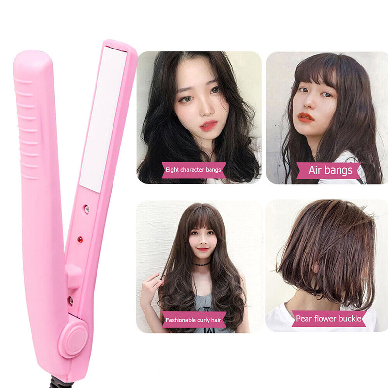 Dual Hair Straightening Corrugated Irons Mini Hair Straightener Curler Flat Iron