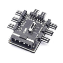 PC Speed Controller Adapter 3-level 12V Power Supply Cooler for 8-way Fans