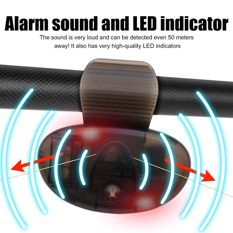 Fishing Bite Alarm Loud Sound Bell Clip Fishing Rod Electronic LED Reminder