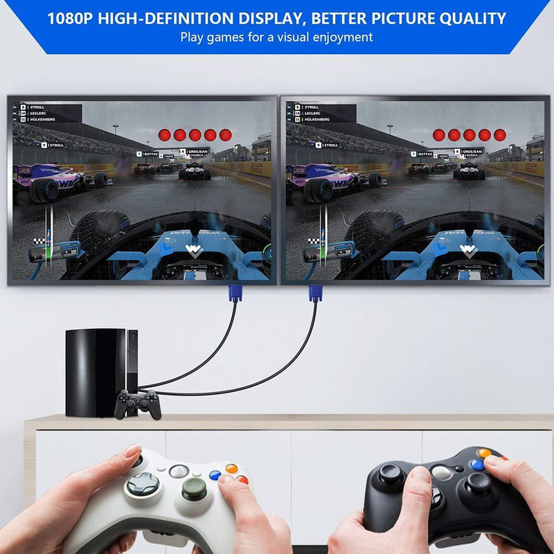 Duplication Full HD 1080P Dual Monitor Y Adapter VGA Splitter Cable Video Cord