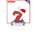 Christmas Hanging Ornaments - Initial with Xmas Hat for DIY Christmas Tree Decor