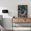 Hand Painted Blue Girl Acrylic Drawing Coloring Picture DIY Oil Paint by Numb