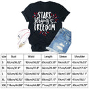 Independence Day Print Fireworks Letter T-Shirt (Black S)