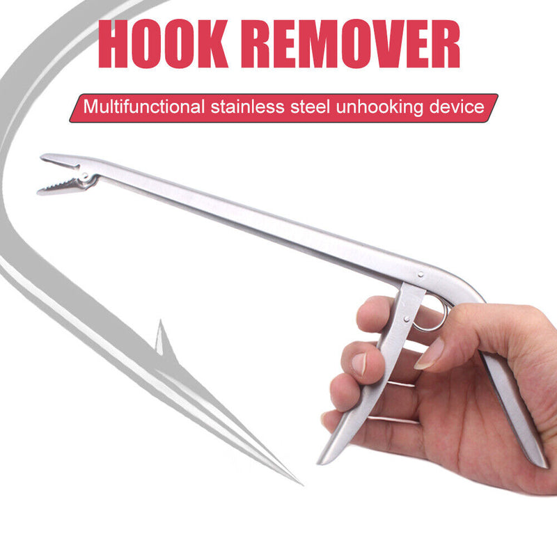 Stainless Steel Fishing Hook Remover Extractor Unhooking Device Clamp Clip Newly