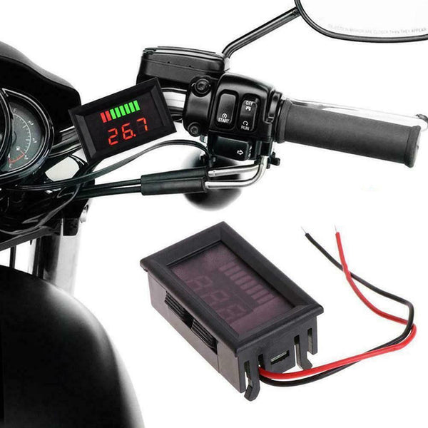 12V-60V Car Marine Motorcycle LED Digital Voltmeter Meter Voltage E6 Gauge B3N4