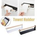 Kitchen Towel Holder Bathroom Roll Paper Storage Rack Tissue Shelf (Black) Newly