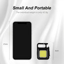 Mini Flashlight Keychain COB LED Pocket Work Light Corkscrew for Outdoor Camping