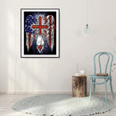 5D Diamond Painting DIY Cross Wings Full Round Drill Independence Day Art Crafts