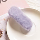 2pcs Plush BB Hair Clips Barrettes Girls Candy Color Hairpin (Light Purple)