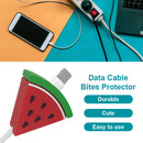 Fruit USB Data Cable Bites Protector Universal Cord Winder (Watermelon)