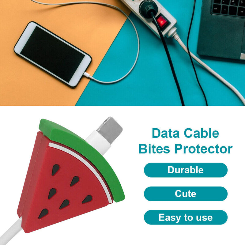Fruit USB Data Cable Bites Protector Universal Cord Winder (Watermelon)