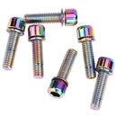 6pcs High Carbon Steel M5 Hex Bicycle Holder Bottle Rack Screw (Multicolor)