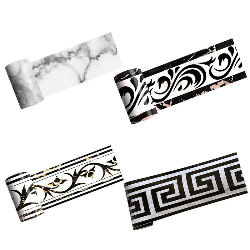 2pcs Waterproof Baseboard Kitchen Self-Adhesive Line Wall Stickers (D)