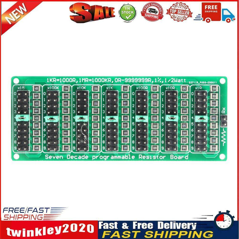 7 Decade Resistor Board 1R-9999999R/1R Programmable Resistance SMD Module Newly