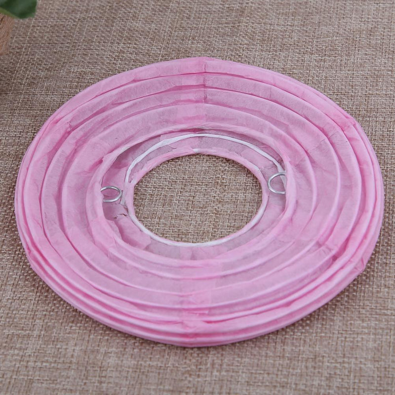 10pcs 6 inch Round Chinese Paper Lantern DIY Lamp Party Decor (Pink)