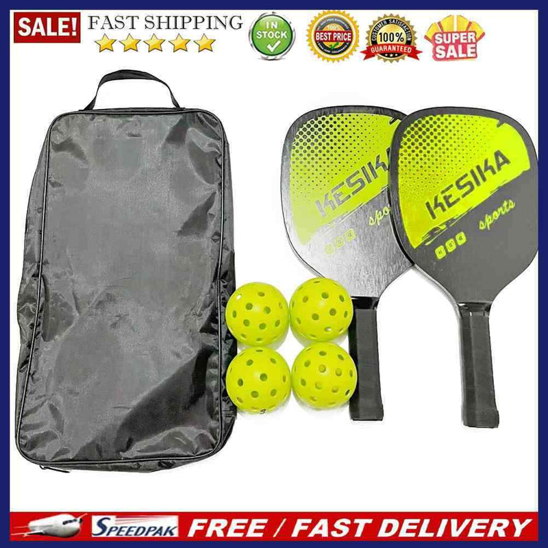 2pcs Pickle Paddles Rackets + 4 Balls Lightweight Outdoor Indoor Sports Racquet