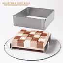 Adjustable Square Mousse Cake Mold Stainless Steel Dessert Baking Mould Newly