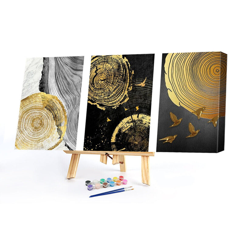 Frameless Painting By Numbers Kit Tree Circle DIY Drawing On Canvas Art Craft