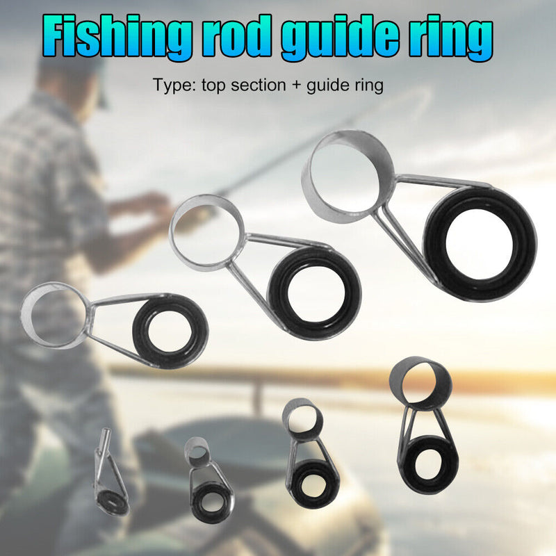 7pcs Fishing Rod Guide Top Ring Circle Pole Line Guides Eyes Fishing Access