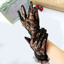 Black Women Sun Protection Lace Gloves Bride Mittens Gloves Driving Gloves