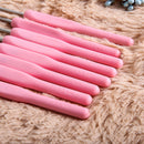 8 sizes Soft Plastic Handle Home Aluminum Crochet Knit Hook Needle  Pink