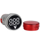 220V AC Round LED Digital Display Voltage Meter Ampermeter Monitor (Red)