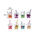 10X Mixed Scented Tea Straw Cup Pendants Charm For Bracelet Jewellery Making DIY