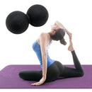 TPE Lacrosse Ball Fitness Peanut Ball  Relax Yoga Exercise Massage(Black)