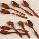 18CM HighQuality Wave Wood Spoon Flatware Kitchen Tool Stir Soup Dessert C4O7