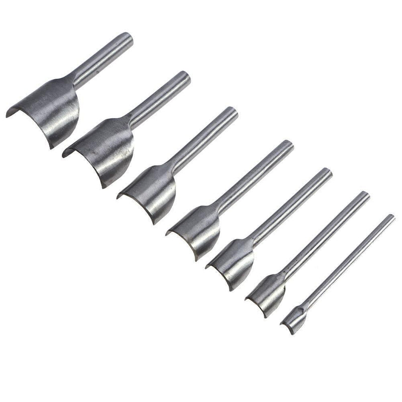 7pcs Leather Half-Round Cutter Punch DIY Craft Wallet Edge Trimming Tool